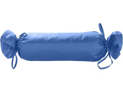 Mako-Satin / Baumwollsatin Nackenrollen Bezug uni / einfarbig hellblau 15x40 cm mit Bändern