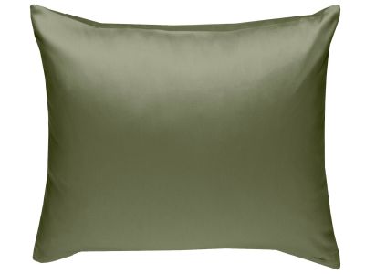 Mako Satin Kissenbezug dunkelgrün (oliv) 100% Baumwolle von Bettwaesche-mit-Stil