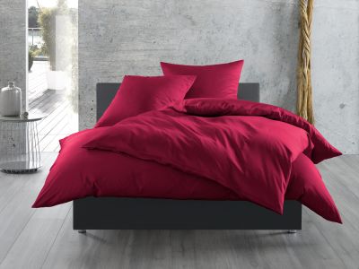 Mako Satin Bettwäsche 155x200 cm uni / einfarbig pink