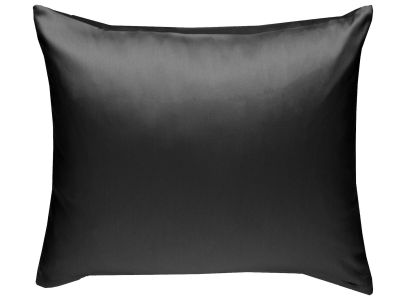 Mako Satin Kissenbezug schwarz 100% Baumwolle von Bettwaesche-mit-Stil
