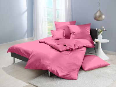 Lorena Mako-Satin uni einfarbige Bettwäsche Classic pink