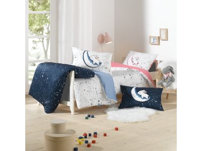 Lorenchen von Lorena Mako-Satin Kinder-Bettwäsche Luna Hase rosa oder blau