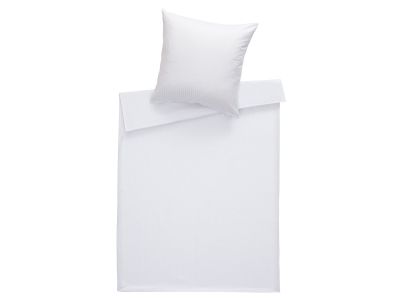 Bettwaesche-mit-Stil Mako Satin Damast Bettwäsche 155x220 Stripes 10mm weiß