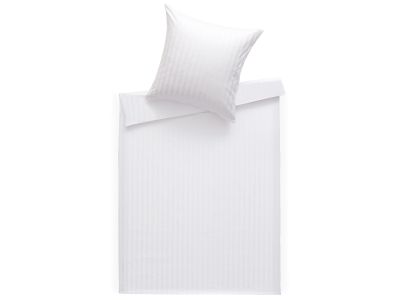Bettwaesche-mit-Stil Mako Satin Damast Bettwäsche Stripes 20mm weiß