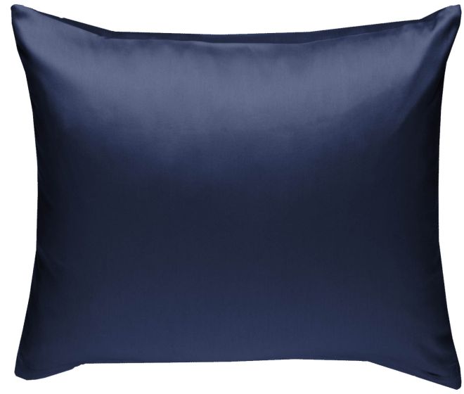 Mako Satin Kissenbezug dunkelblau 100% Baumwolle von Bettwaesche-mit-Stil