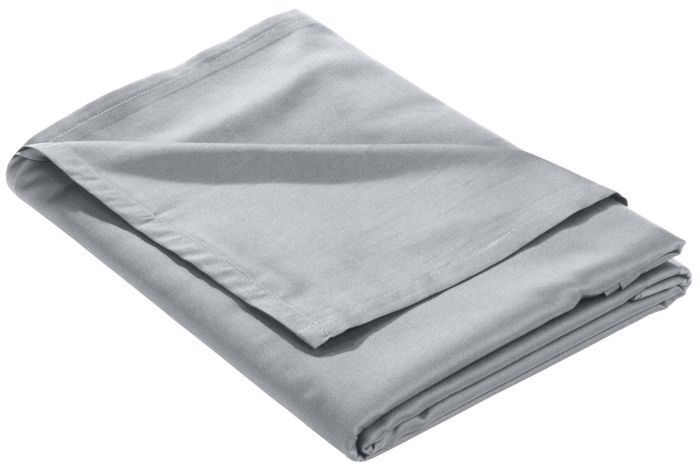 Mako Satin Bettlaken ohne Gummizug grau