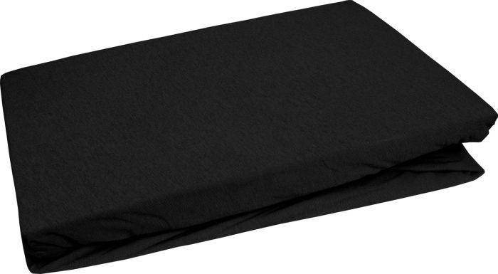 Bettwaesche-mit-Stil Jersey Spannbettlaken schwarz 