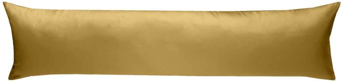 Mako-Satin Seitenschläferkissen Bezug uni / einfarbig gold 40x145cm