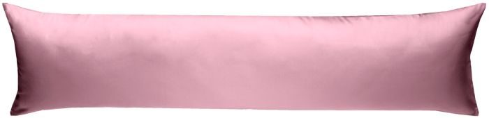 Mako-Satin Seitenschläferkissen Bezug uni / einfarbig rosa 40x145 cm von Bettwaesche-mit-Stil