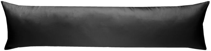 Mako-Satin Seitenschläferkissen Bezug uni / einfarbig schwarz 40x145 cm von Bettwaesche-mit-Stil