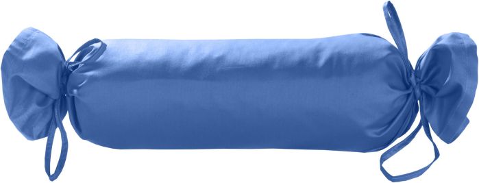Mako-Satin / Baumwollsatin Nackenrollen Bezug uni / einfarbig hellblau 15x40 cm mit Bändern