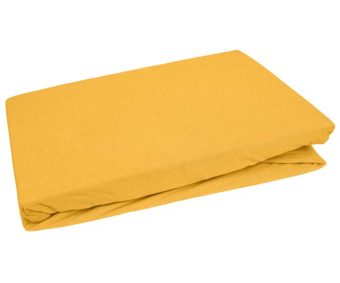 Bettwaesche-mit-Stil Jersey Spannbettlaken gelb 