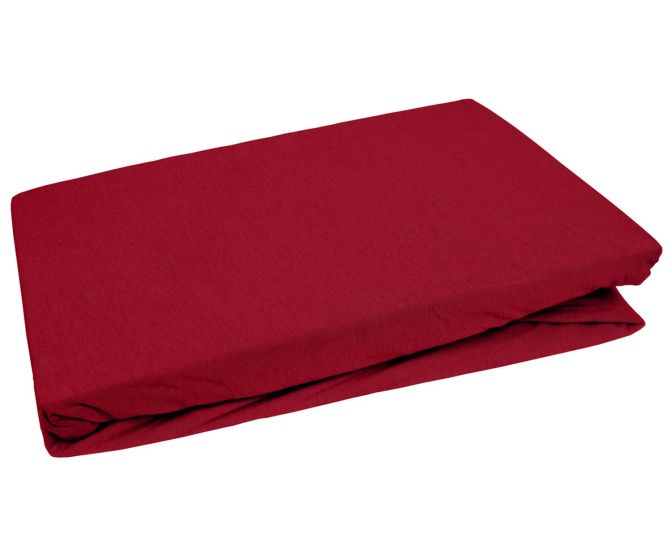 Bettwaesche-mit-Stil Jersey Spannbettlaken rot 