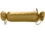 Mako-Satin / Baumwollsatin Nackenrollen Bezug uni / einfarbig gold 15x40 cm mit Bändern