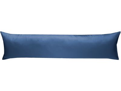 Mako Satin Seitenschläferkissen Bezug Jeans Blau 40x145 & 40x200 cm