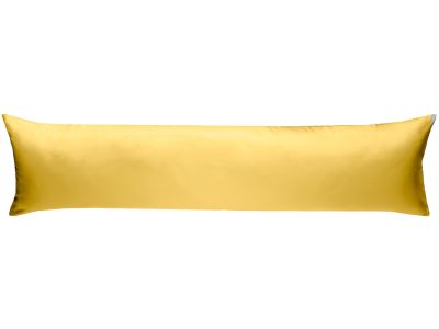 Mako-Satin Seitenschläferkissen Bezug uni / einfarbig gelb 40x145 cm von Bettwaesche-mit-Stil