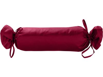 Mako-Satin / Baumwollsatin Nackenrollen Bezug uni / einfarbig pink 15x40 cm mit Bändern