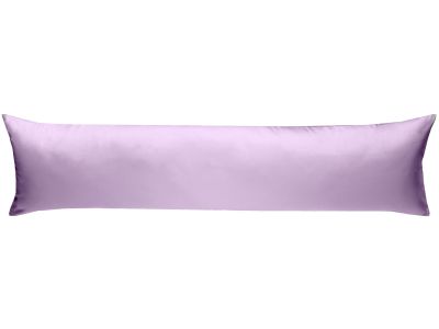 Mako-Satin Seitenschläferkissen Bezug uni / einfarbig flieder rosa 40x145 cm von Bettwaesche-mit-Stil