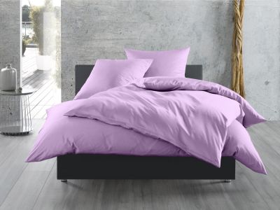 Bettwaesche-mit-Stil Mako-Satin / Baumwollsatin Bettwäsche uni / einfarbig flieder rosa
