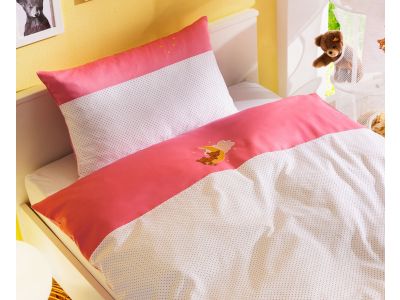 Mako-Satin Kinder Bettwäsche Mond-Bär rosa von Bettwaesche-mit-Stil