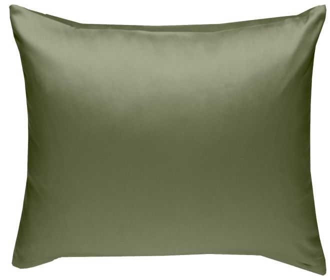 Mako Satin Kissenbezug dunkelgrün (oliv) 100% Baumwolle von Bettwaesche-mit-Stil