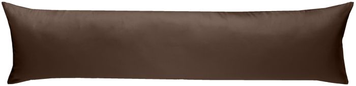 Mako-Satin Seitenschläferkissen Bezug uni / einfarbig Dunkelbraun 40x145 cm von Bettwaesche-mit-Stil