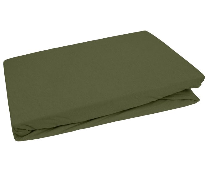 Bettwaesche-mit-Stil Jersey Spannbettlaken dunkelgrün 