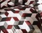 Moderne Mako Satin Bettwäsche geometrisch rot grau